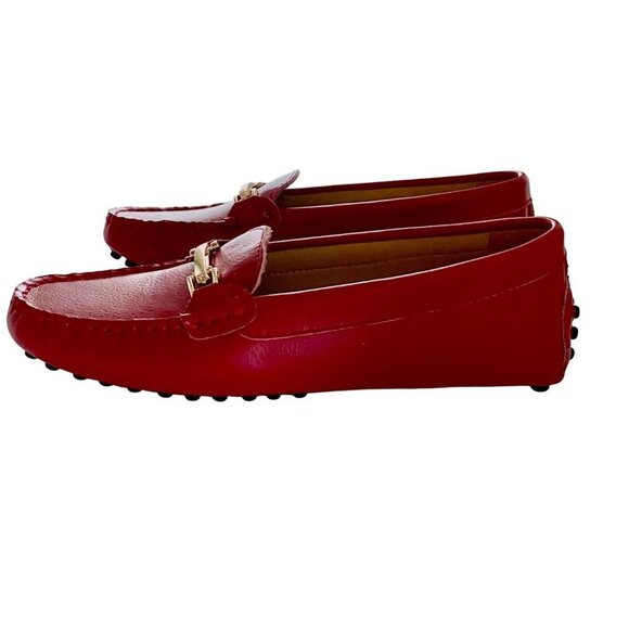 Ausland Women's Driving Moccasin Soft Cowhide Leather Loafers Size 37 US 6.5 NEW - Picture 1 of 8